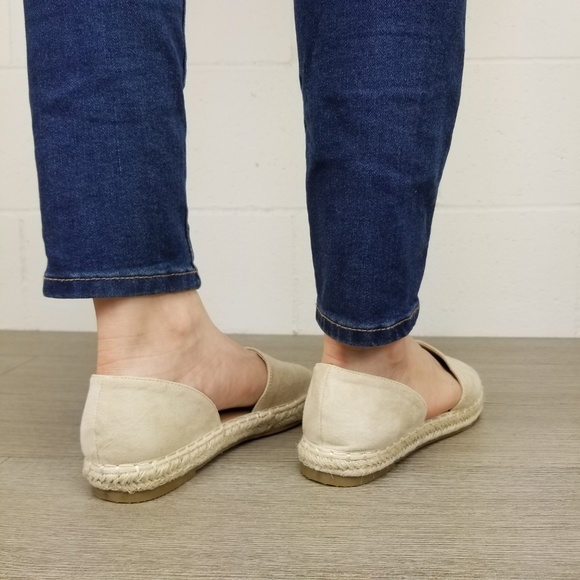 Tan Vegan Suede Flat Slip On Loafer Espadrille -K - Picture 7 of 8